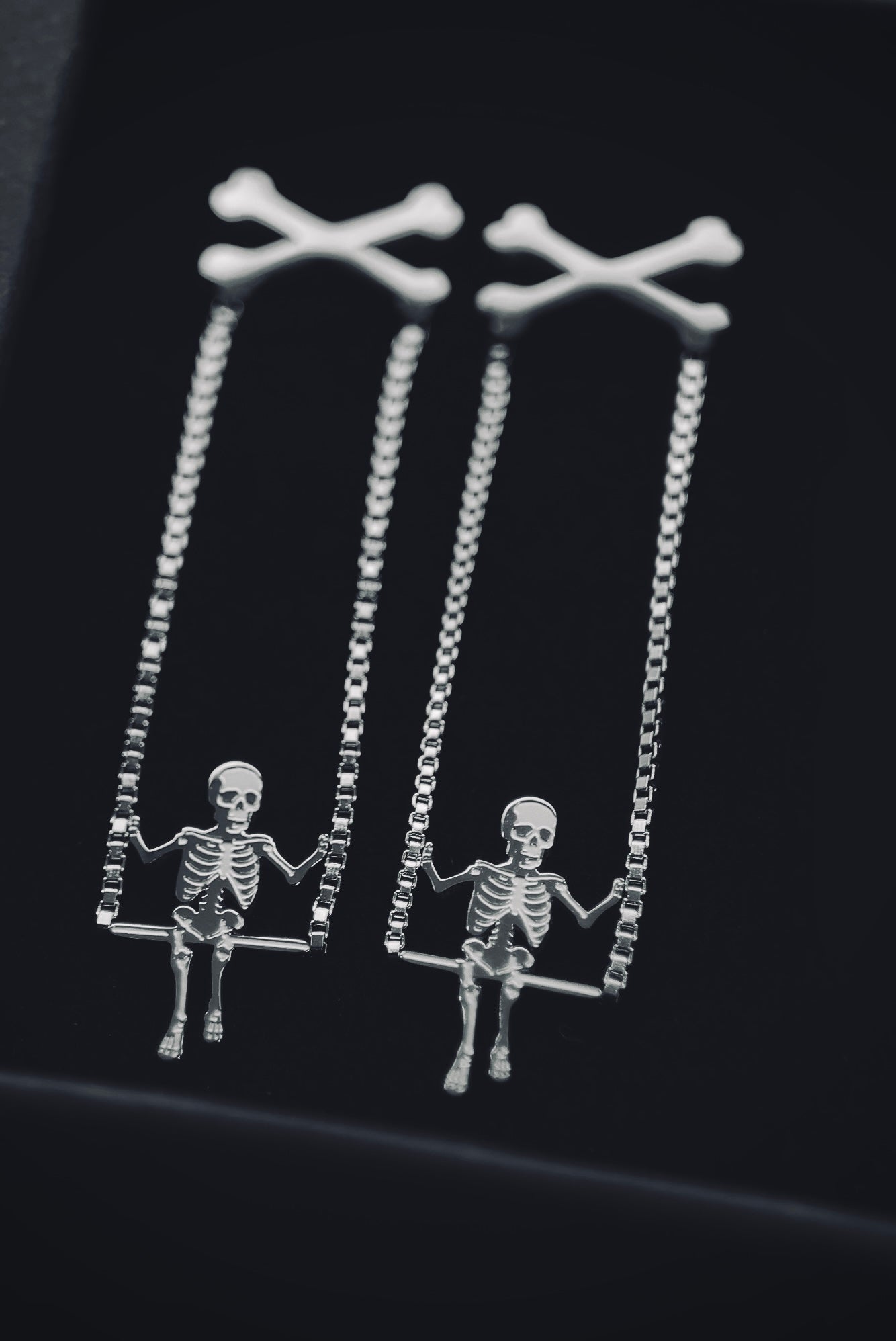 Bad Bones Betty Earrings - Silver