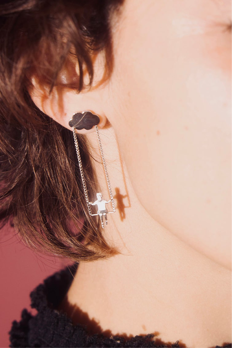 Archie in the Clouds Earrings - Silver