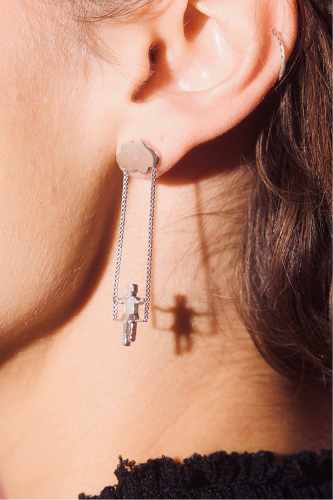 Archie in the Clouds Earrings - Silver