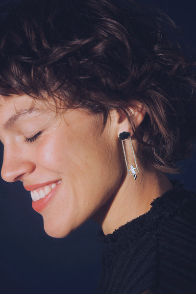 Ivy and Archie in the Clouds Earrings - Silver