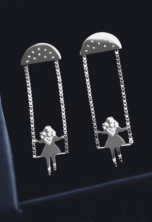 Amina in the Air Earrings - Silver