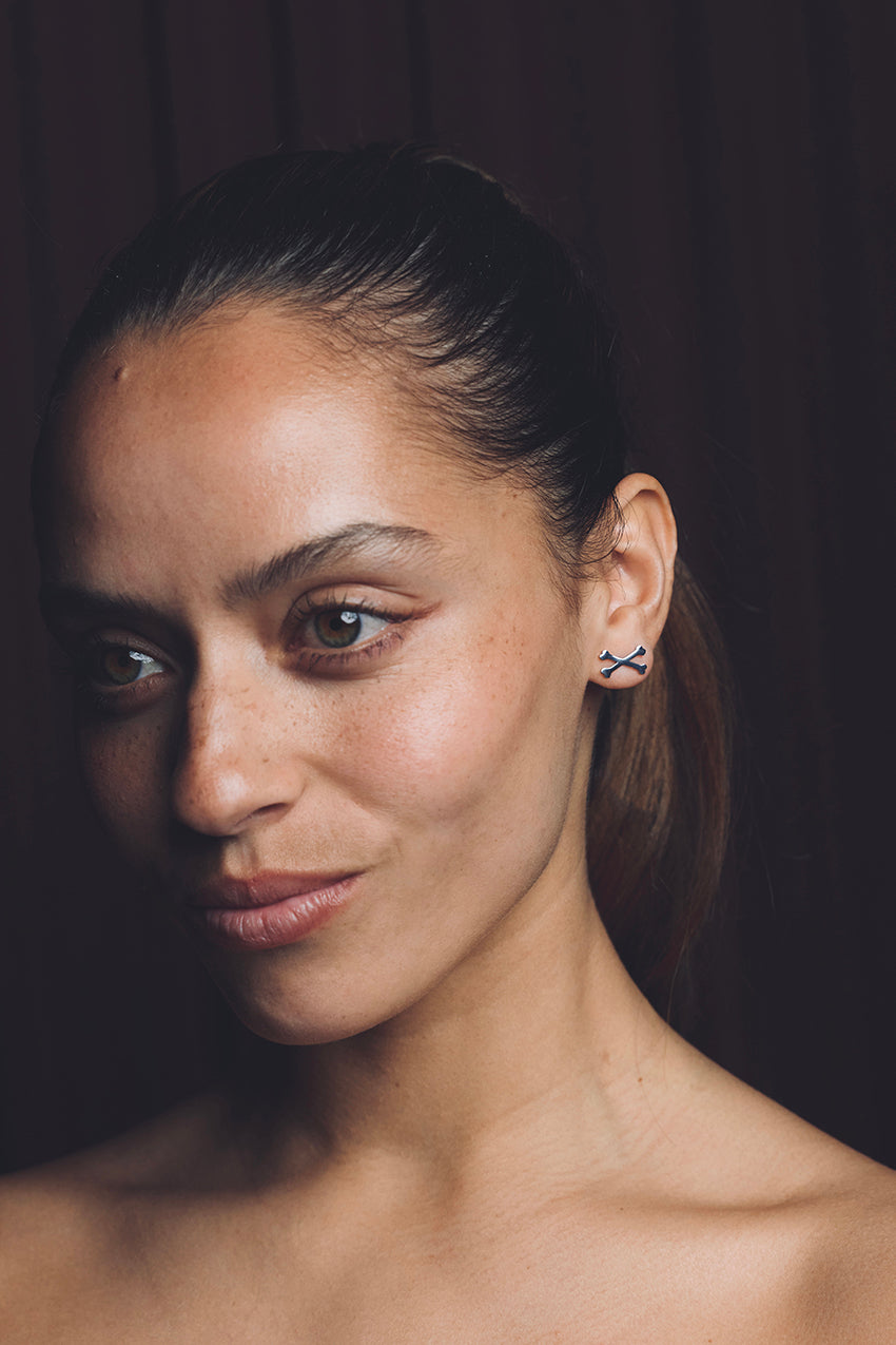 Bad Bones Studs - Silver