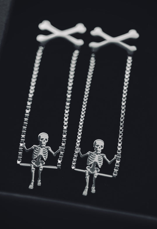 Bad Bones Betty Earrings - Silver