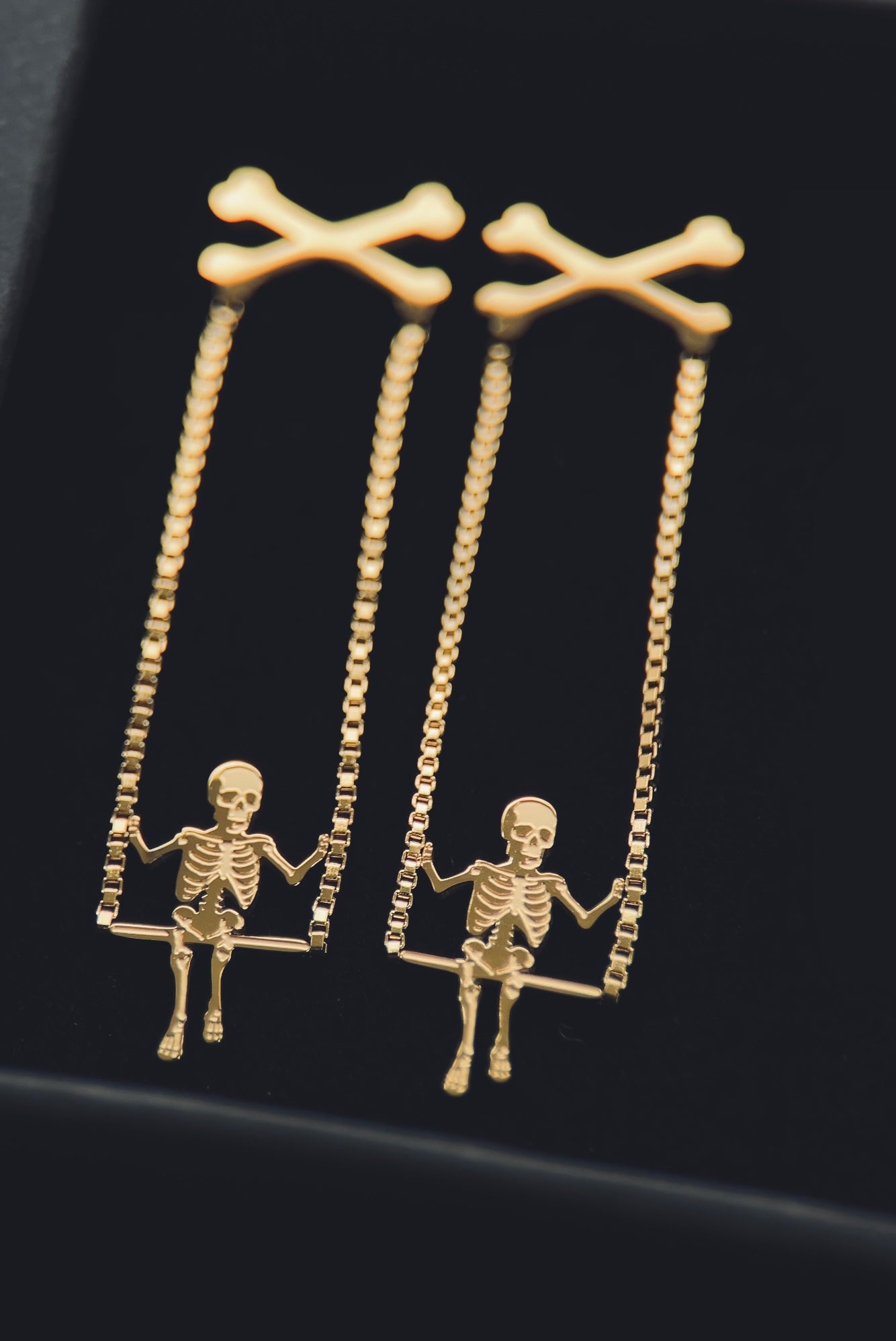 Bad Bones Betty Earrings - Gold