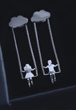 Ivy and Archie in the Clouds Earrings - Silver